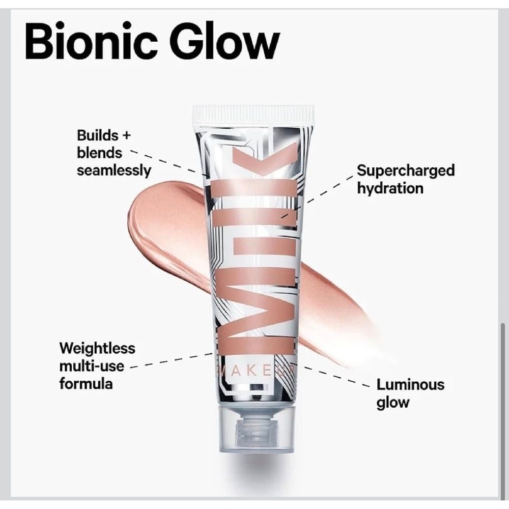 Milk Makeup Bionic Glow Illuminating Liquid Highlighter in Virtual (Luminous Pea - Picture 4 of 6